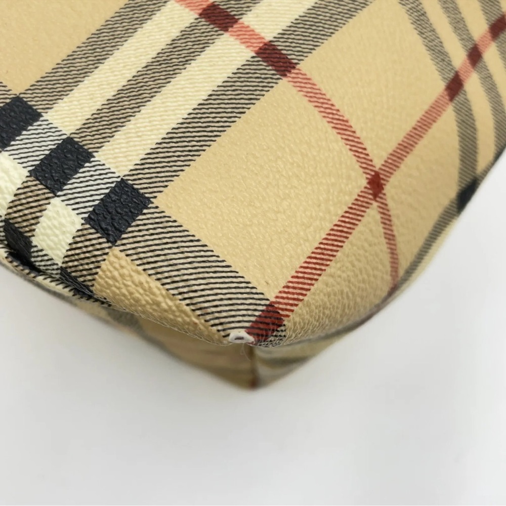 Auth Burberry Beige Nova Red Check Tote Bag Nylon and Burberry dust bag - Picture 6 of 17
